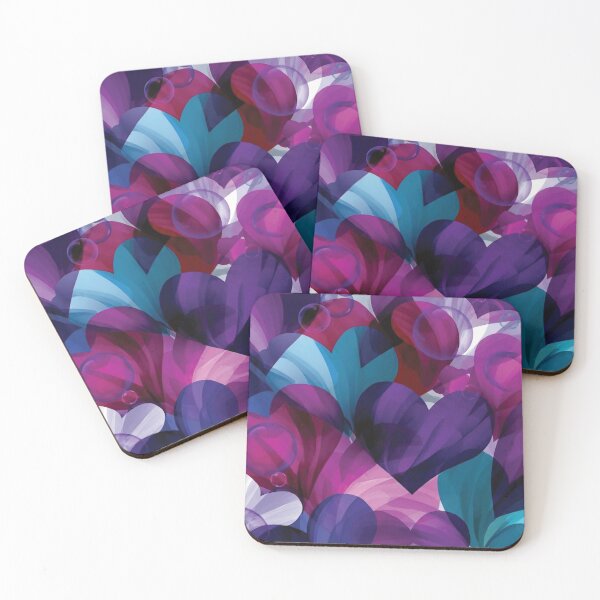 Item preview, Abstract Translucent Purple and Blue Hearts Pattern designed and sold by DGtaLrtcom.