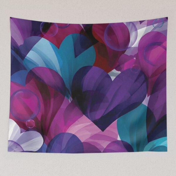 Item preview, Abstract Translucent Purple and Blue Hearts Pattern designed and sold by DGtaLrtcom.