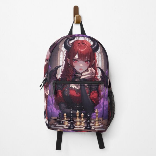 Item preview, Elegant anime demon woman playing chess designed and sold by ArtsJulian.