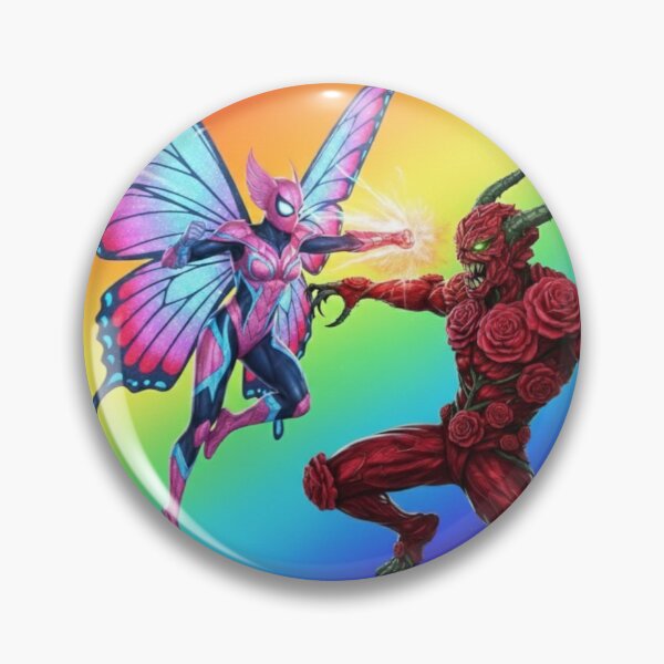 Item preview, Female superhero battles the rose demon. designed and sold by PP&RAINBOW SHOP.