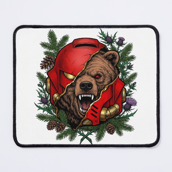Item preview, A bear in a futuristic helmet designed and sold by krabbaraban.