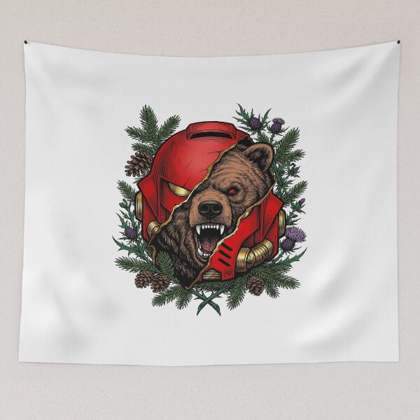 Item preview, A bear in a futuristic helmet designed and sold by krabbaraban.