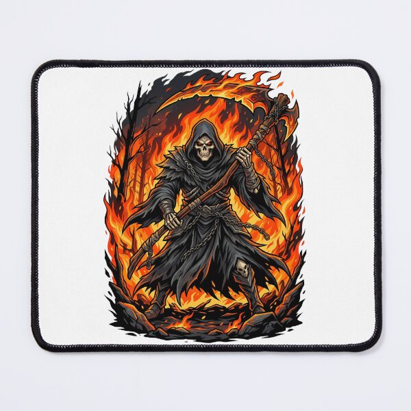 Item preview, Menacing Grim Reaper Emerging From A Blazing Forest Fire designed and sold by Tong4130.