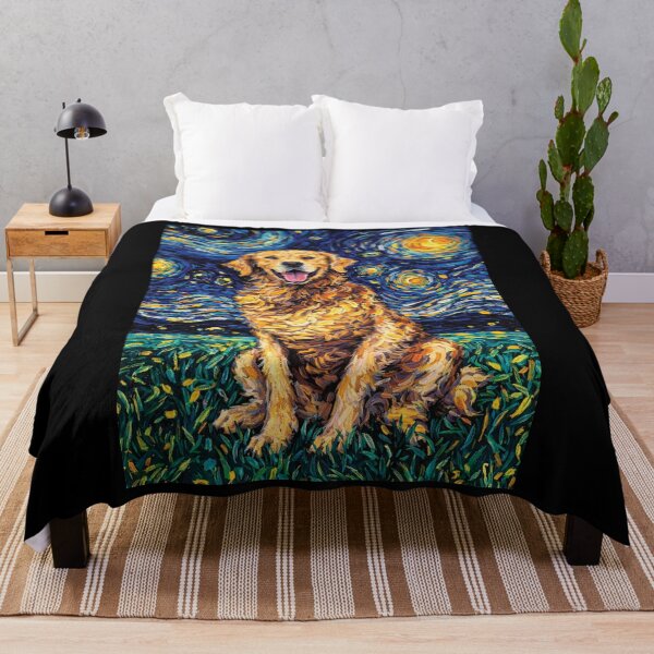 Item preview, Van Gogh Style Golden Retriever Painting - Starry Sky Dog designed and sold by DreamPup.