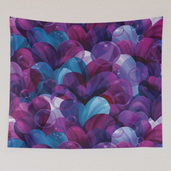 Item preview, Ethereal Violet and Blue Layered Heart Pattern designed and sold by DGtaLrtcom.
