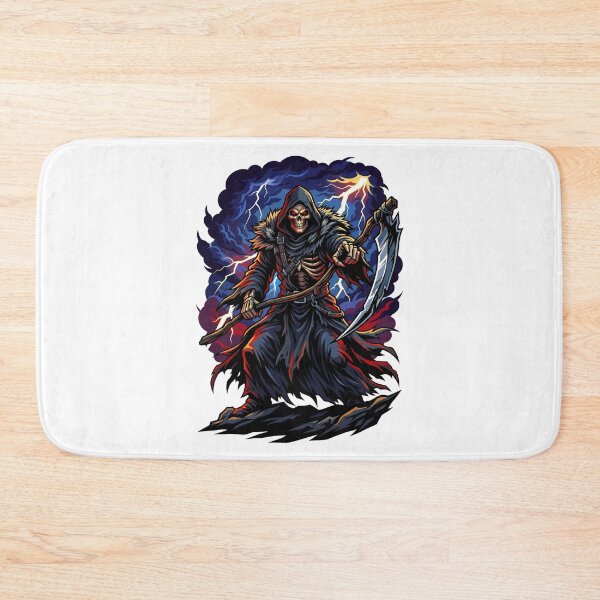 Item preview, Grim Reaper Pointing Scythe Amidst Violent Lightning Storm Clouds designed and sold by Tong4130.