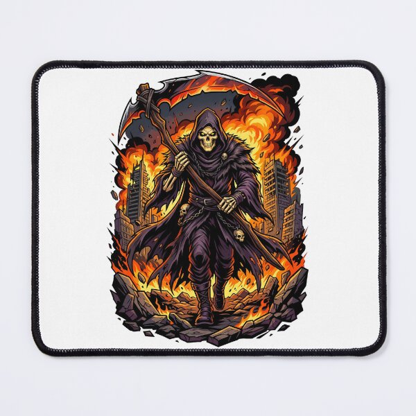 Item preview, Apocalyptic Grim Reaper Walking Through Massive City Explosions designed and sold by Tong4130.