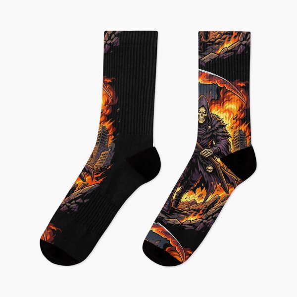 Item preview, Apocalyptic Grim Reaper Walking Through Massive City Explosions designed and sold by Tong4130.