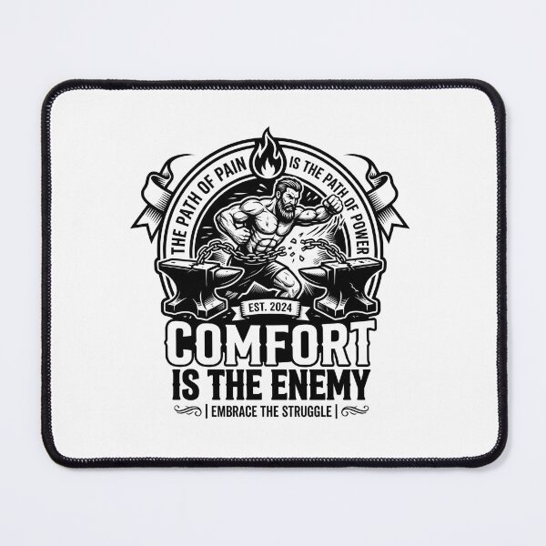 Item preview, Comfort Is The Enemy - Stoic Bodybuilding Discipline designed and sold by MotionBanana Art.