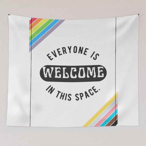 Item preview, Everyone is Welcome In This Space Progress Pride designed and sold by Librarian Lauren.