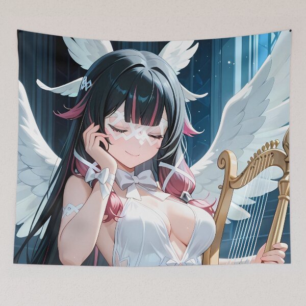 Item preview, Columbina Genshin Impact Angel Wings Harp Melody Inside Cathedral Night designed and sold by mildaclairmo.