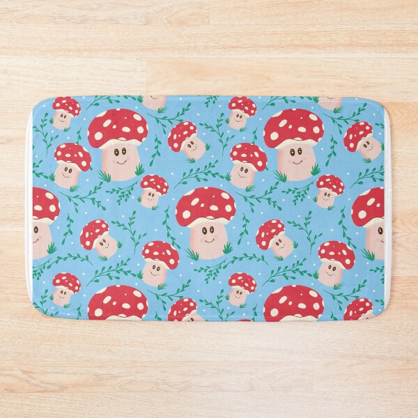 Item preview, Cute Fungi Red on Blue designed and sold by YaldiDesign.