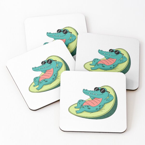 Item preview, Relaxed Crocodile on Avocado Sofa – Funny Food Cartoon designed and sold by Biwbiwty.