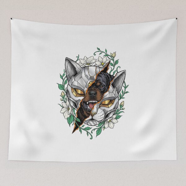 Item preview, Rottweiler in a cat mask designed and sold by krabbaraban.