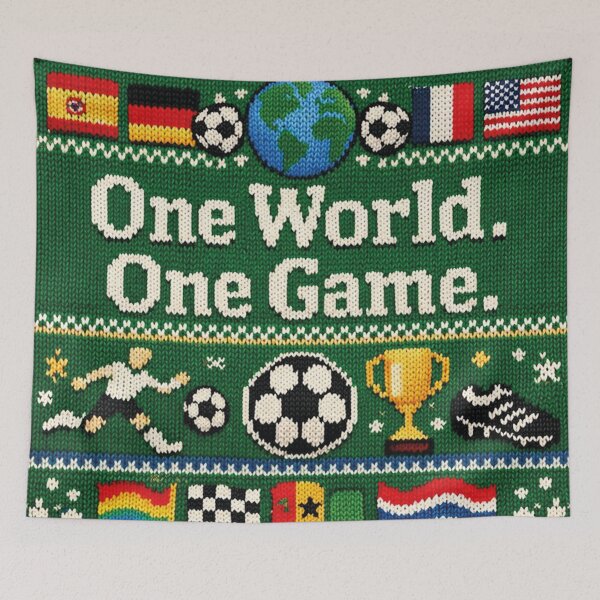 Item preview, One World One Game: Aesthetic Football Knitting Pattern Design designed and sold by Mauswohn.