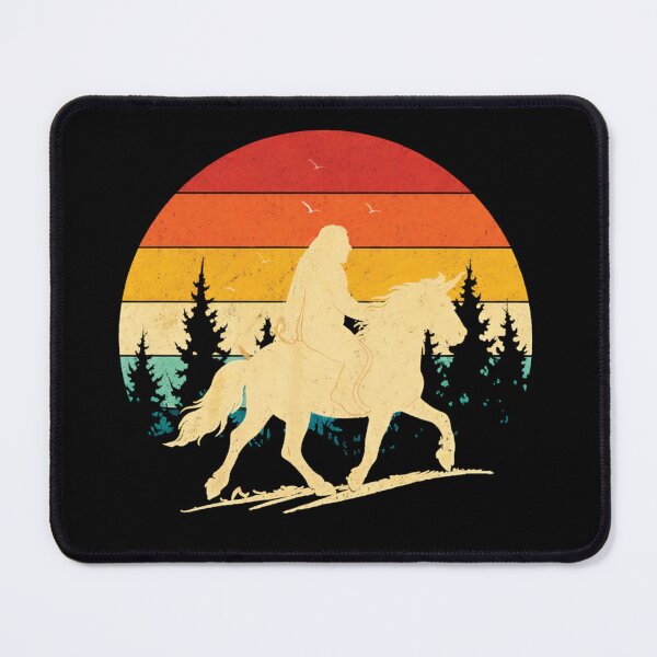 Item preview, Retro Bigfoot Riding Unicorn - Vintage Sunset Silhouette designed and sold by PixelMarrero.