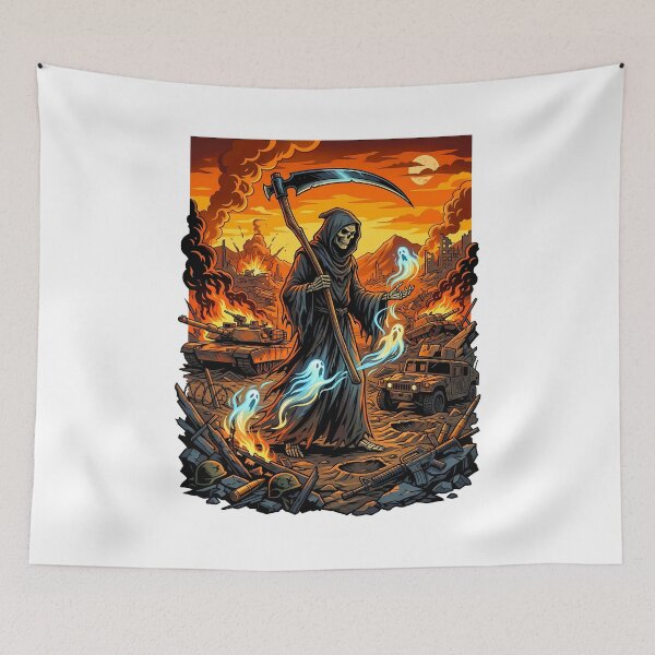 Item preview, Ominous Grim Reaper Reaping Souls After A Tank Battle designed and sold by Tong4130.
