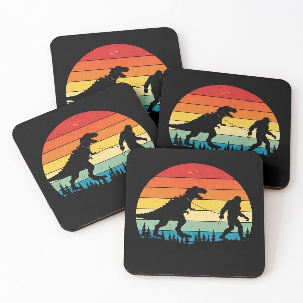 Item preview, Retro Bigfoot Walking T-Rex Dinosaur - Vintage Sunset designed and sold by PixelMarrero.