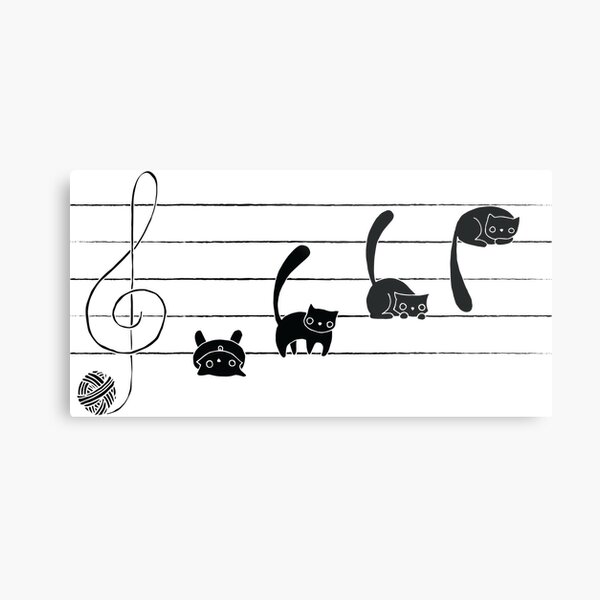 Musicats Notes Metal Print