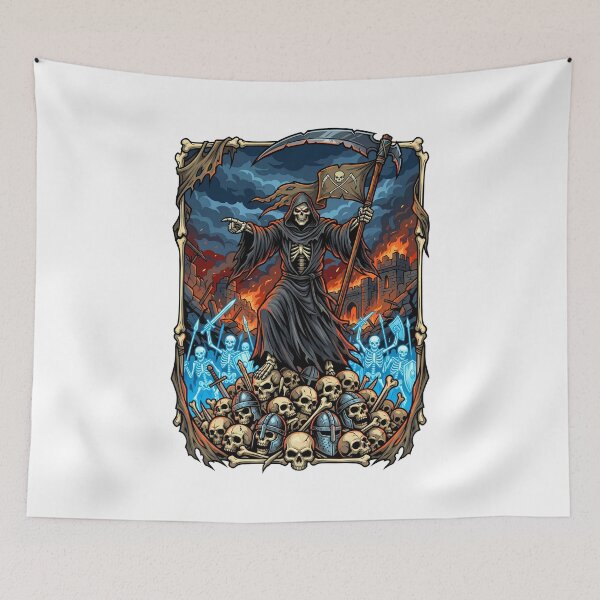 Item preview, Majestic Grim Reaper Commanding Defeated Nation Ruins In War designed and sold by Tong4130.