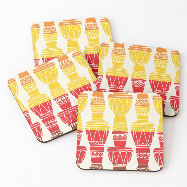 Item preview, Vibrant Stacked Djembe Drums African Rhythms Pattern designed and sold by DGtaLrtcom.