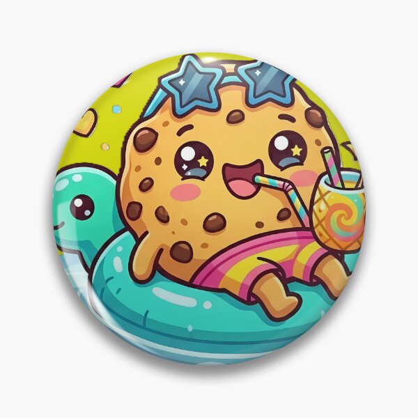 Item preview, Kawaii Cookie Beach Party - Pool Float Fun & Tropical Juice Cheers designed and sold by PawsyVibe.
