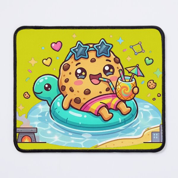 Item preview, Kawaii Cookie Beach Party - Pool Float Fun & Tropical Juice Cheers designed and sold by PawsyVibe.