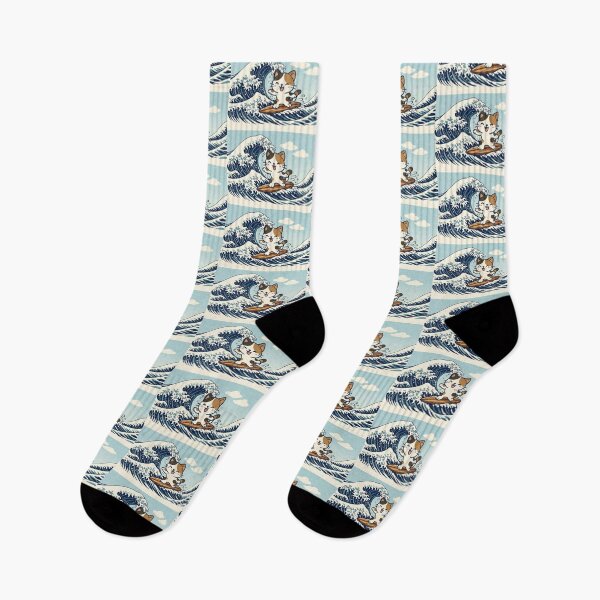 Item preview, Cute Ukiyo-e Surfing Cat Great Wave designed and sold by SakuraMarket26.