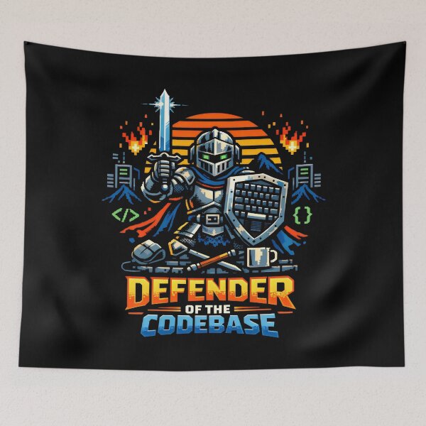 Item preview, Defender of the Codebase Video Games Geek Culture designed and sold by SplashTastic.
