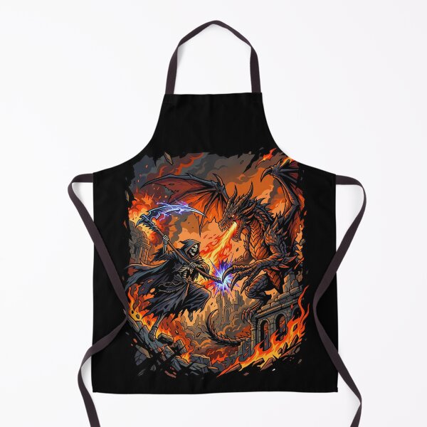 Item preview, Scary Grim Reaper Fighting A Dragon On An Explosive Battlefield designed and sold by Tong4130.