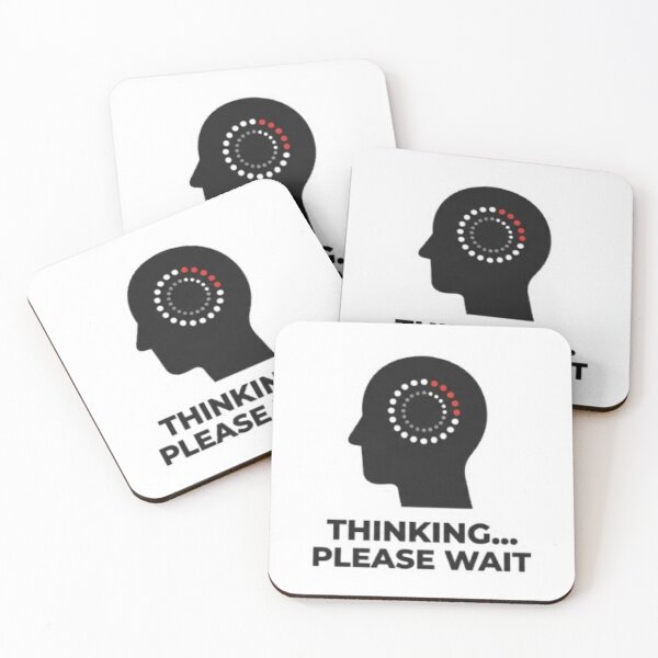 Item preview, Thinking Please Wait Sticker – Funny Tech Humor – Minimal Loading Brain Design designed and sold by Vegasstickers.
