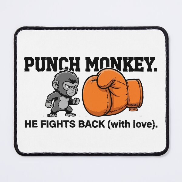 Item preview, Punch Monkey He Fights Back (With Love) Funny Vector Art designed and sold by Custom Crest.