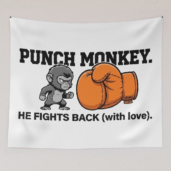 Item preview, Punch Monkey He Fights Back (With Love) Funny Vector Art designed and sold by Custom Crest.