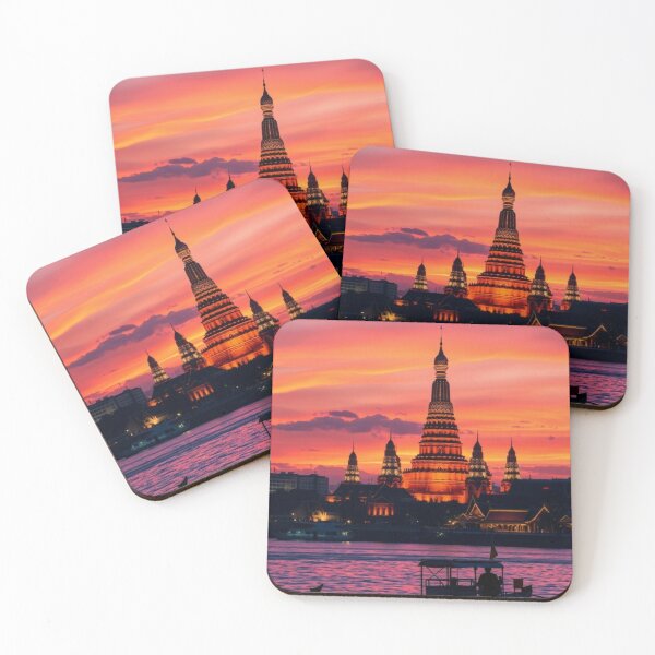 Item preview, Wat Arun Sunset Over Chao Phraya River designed and sold by Vida e Arte.