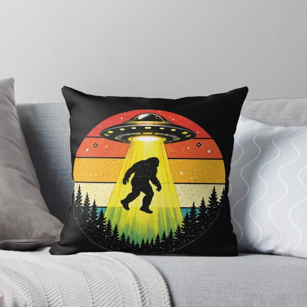 Item preview, Retro Bigfoot UFO Abduction - Vintage Sunset Silhouette designed and sold by PixelMarrero.