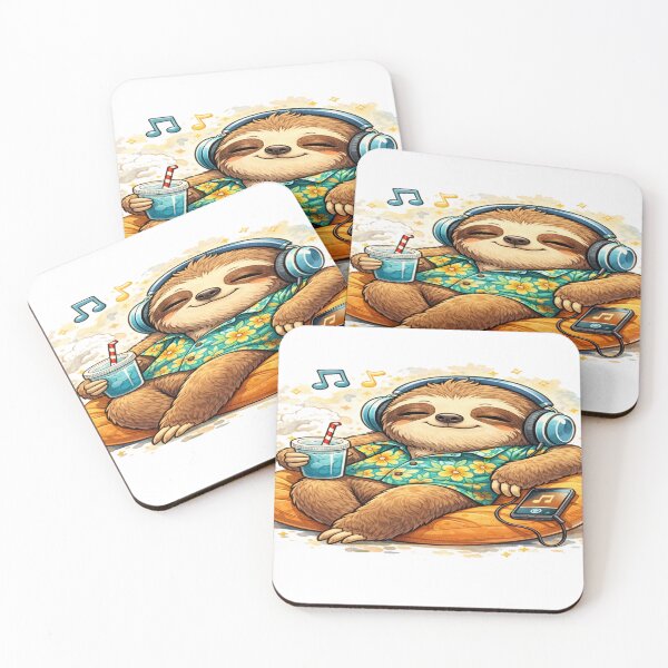 Item preview, Chill Sloth With Headphones  designed and sold by DinsignStudio.