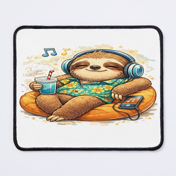 Item preview, Chill Sloth With Headphones  designed and sold by DinsignStudio.