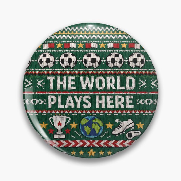 Artikelvorschau, The World Plays Here: Ästhetisches Fußball Strickmuster Design entworfen und verkauft von Mauswohn.