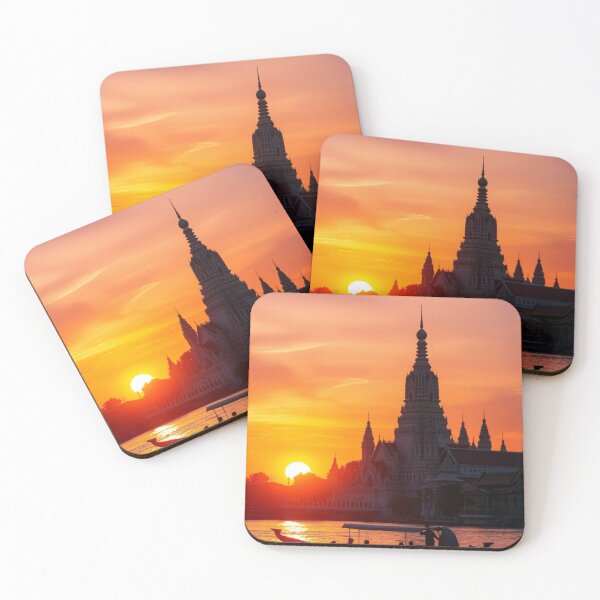 Item preview, Traditional Boat at Wat Arun Sunset designed and sold by Jade Ado.