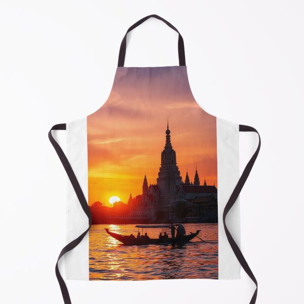 Item preview, Traditional Boat at Wat Arun Sunset designed and sold by Jade Ado.