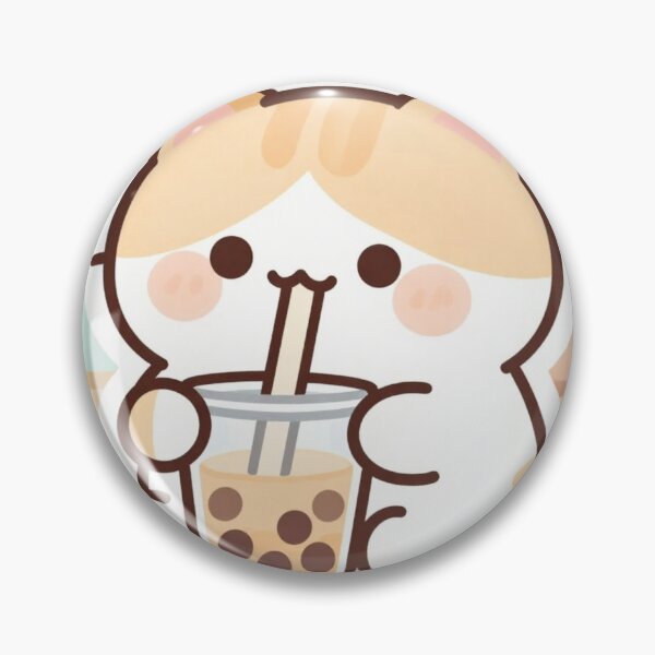 Item preview, Cute Cat Drinking Bubble Tea – Kawaii Aesthetic Sticker designed and sold by Saynix.