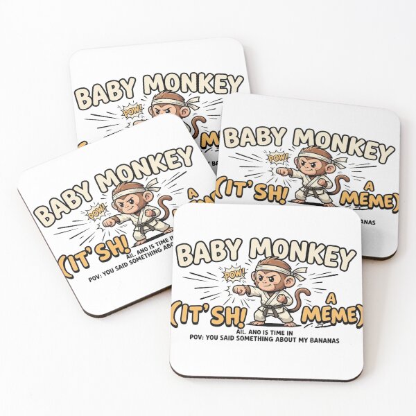Item preview, Funny Punchy Baby Monkey Karate Meme – POV Don't Touch My Bananas designed and sold by Wear Sculpt.