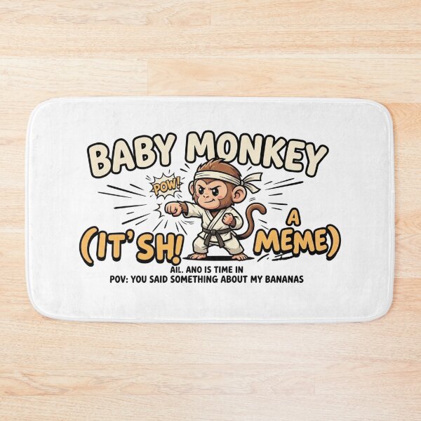 Item preview, Funny Punchy Baby Monkey Karate Meme – POV Don't Touch My Bananas designed and sold by Wear Sculpt.