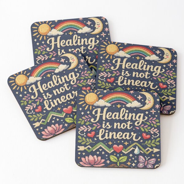Item preview, Healing is not linear: Aesthetic positivity knitting pattern design designed and sold by Mauswohn.