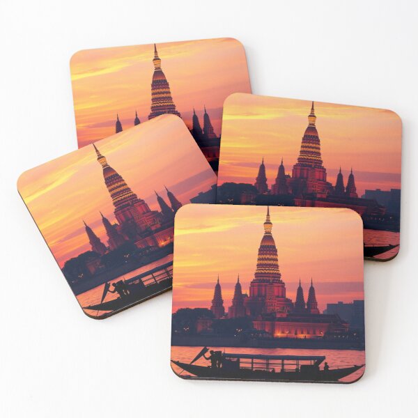 Item preview, Golden Sunset Boat Ride Past Wat Arun designed and sold by Vida e Arte.