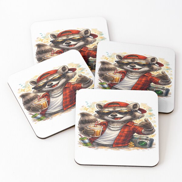 Item preview, Mapache genial: caricatura divertida de mapache al estilo callejero designed and sold by DinsignStudio.