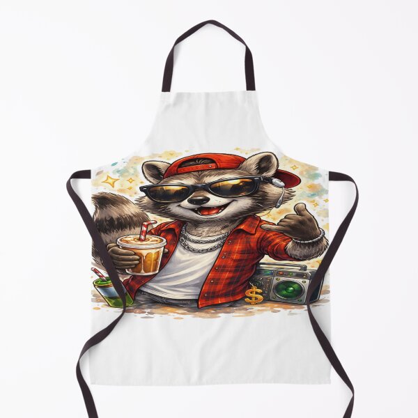 Item preview, Mapache genial: caricatura divertida de mapache al estilo callejero designed and sold by DinsignStudio.