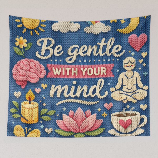 Item preview, Be gentle with your mind: Aesthetic mindfulness knitwear design designed and sold by Mauswohn.