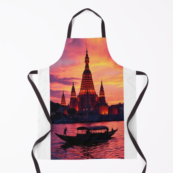 Artikelvorschau, Sonnenuntergang und Bootsfahrt am Wat Arun entworfen und verkauft von Vida e Arte.