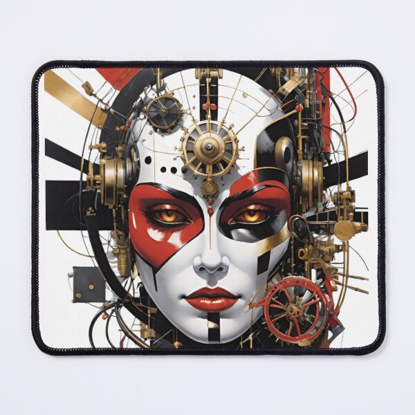 Item preview, Cyberpunk Steampunk Futuristic Face Art – Sci-Fi Mechanical Portrait designed and sold by AlxVel.